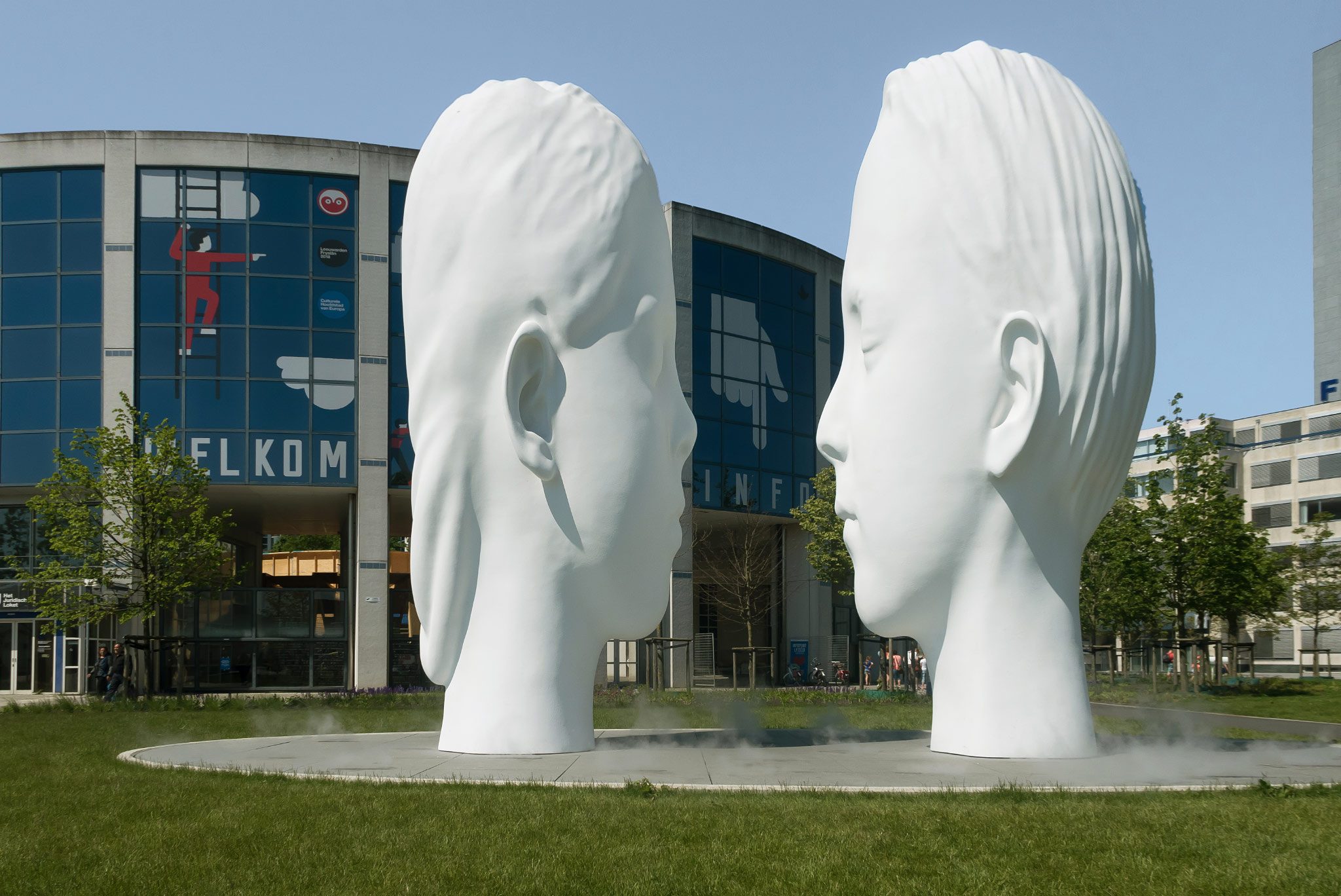 Leeuwarden, sculpture Love Fountain designed by Jaume Plensa at the Stationsplein